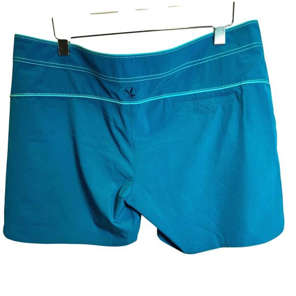 Title Nine Carve Designs Board Shorts Lace Up Sz 14 XL Teal Green Swim Unlined - Picture 2 of 11